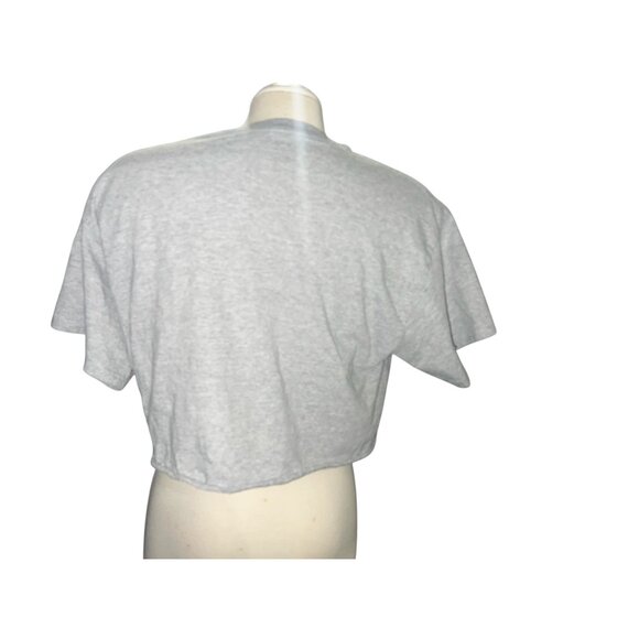 Harvard Athletics Gray Crop Top T-Shirt Womens Sz Large 100% Cotton Casual Light - Picture 2 of 6